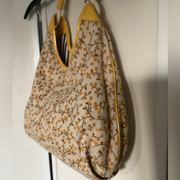 Rafe New York floral bag tote hobo yellow Like New - Picture 5 of 10